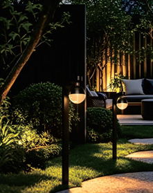 Curved Arm Lawn Light